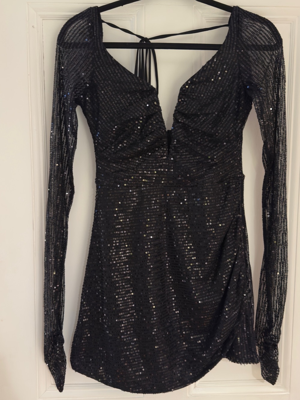 Lucy in the Sky Black Sequin Long Sleeve Mini Dress